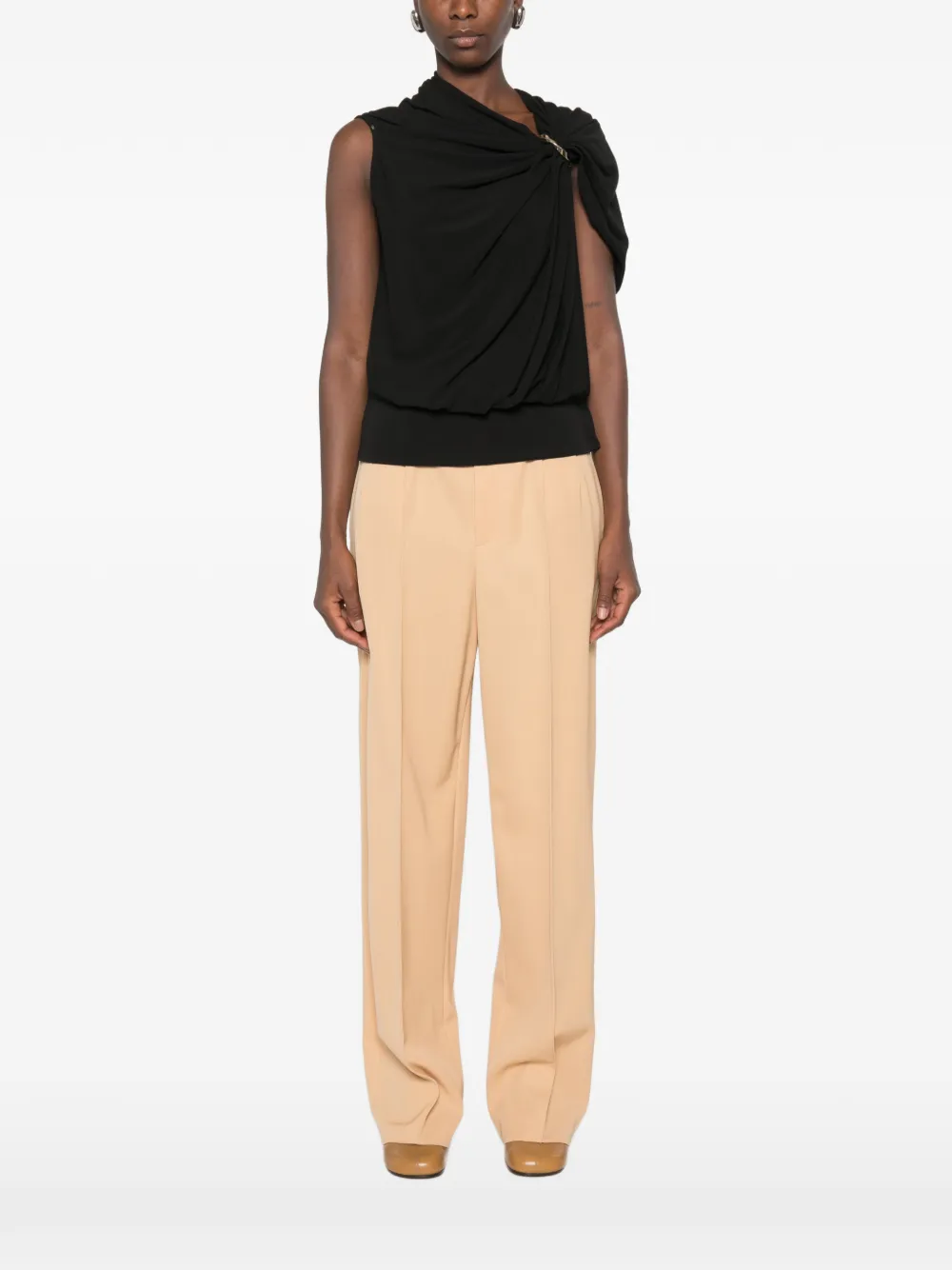 Sportmax Lacuna top verfraaid met ring Zwart