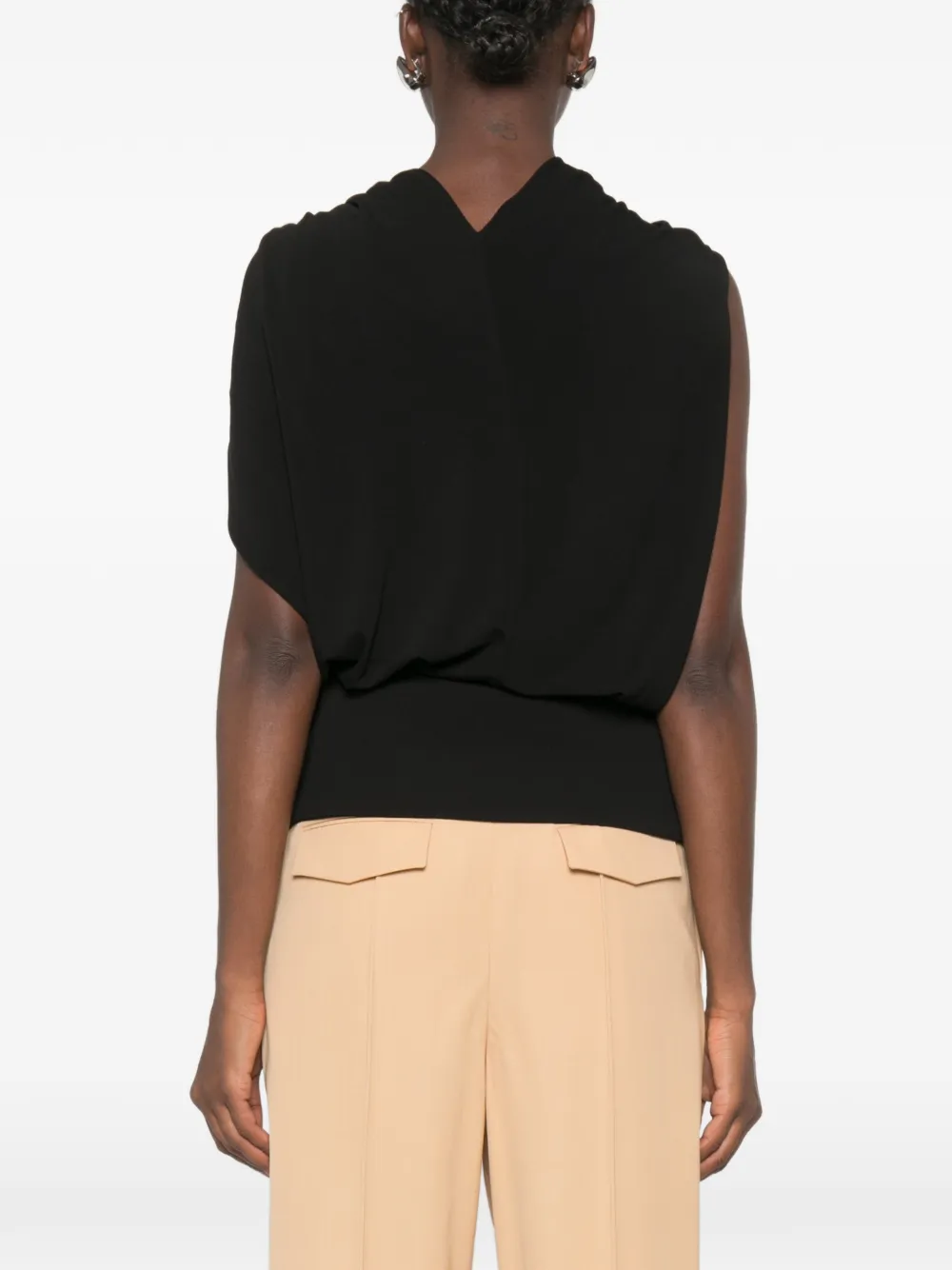 Sportmax Lacuna top verfraaid met ring Zwart