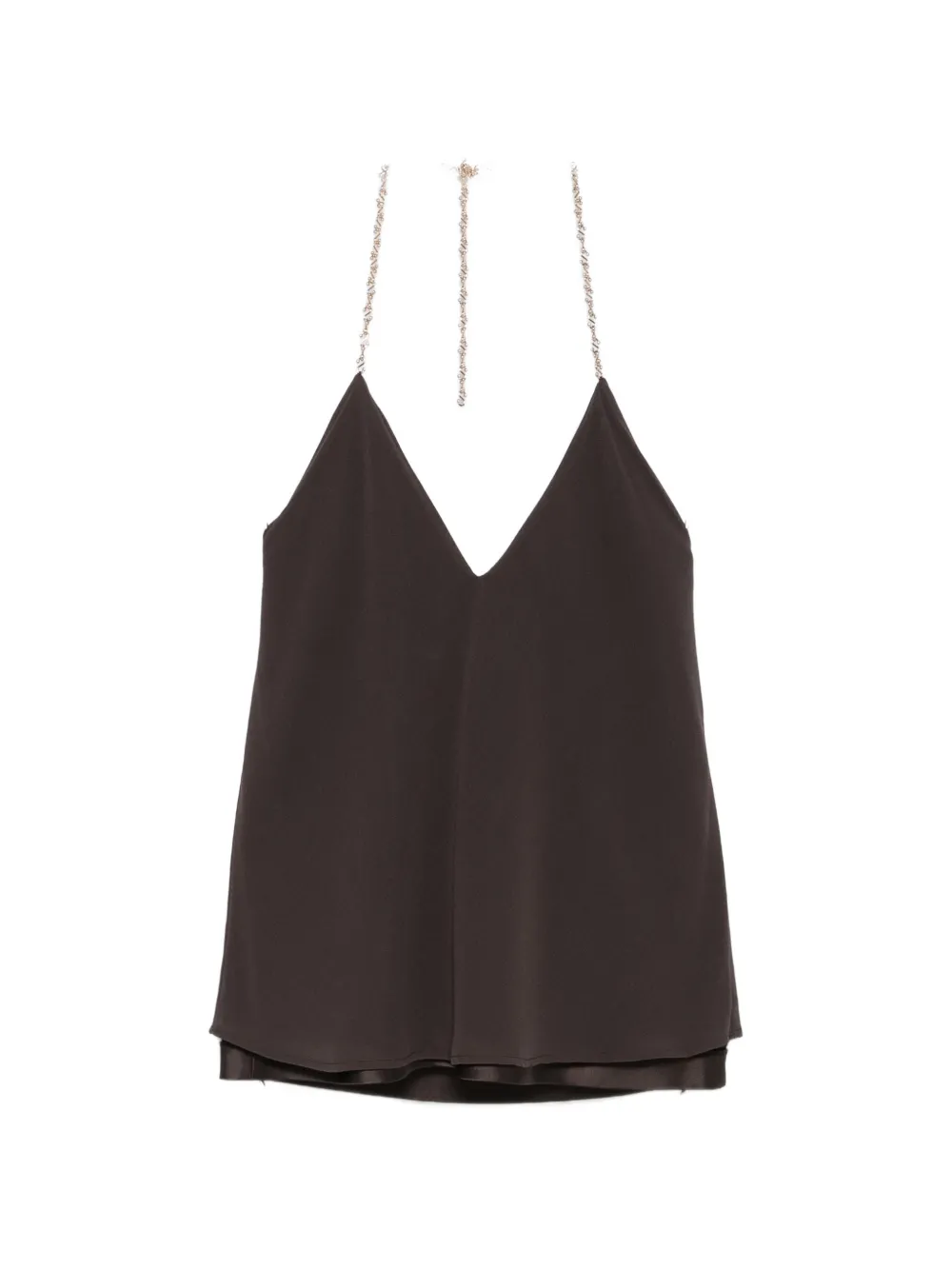 Sportmax Spxpiombo V-neck chain-strap top - Brown