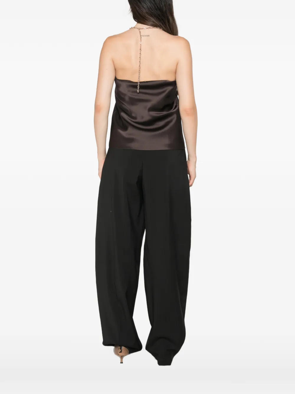 Sportmax Spxpiombo top met kettingband en V-hals Bruin