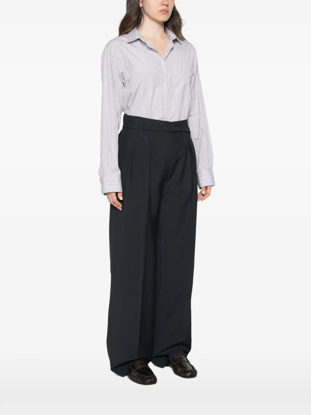 Sportmax Asymmetrische popeline blouse Wit