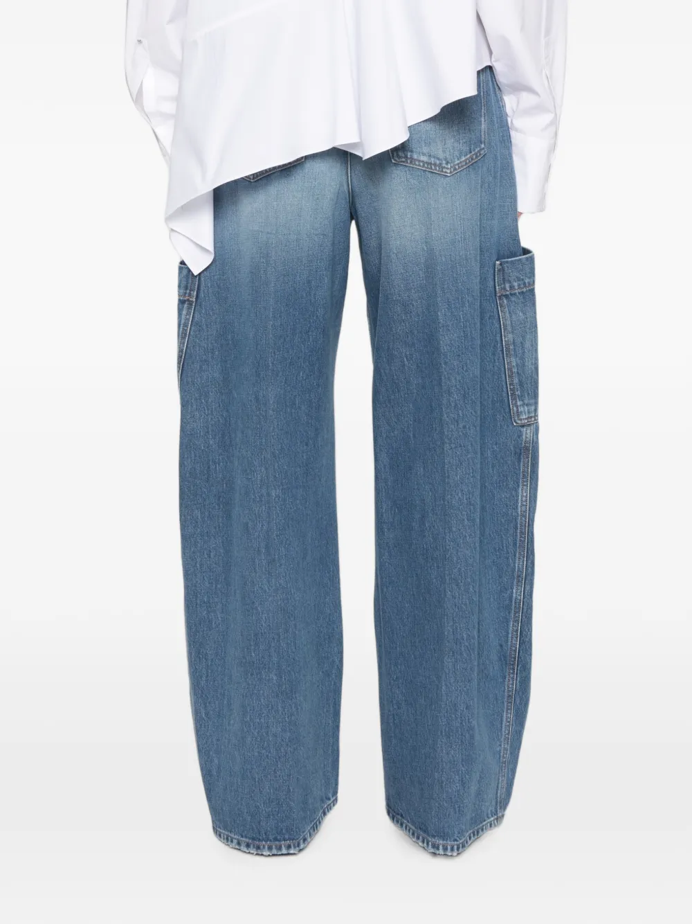 Sportmax Asymmetrische popeline blouse Wit