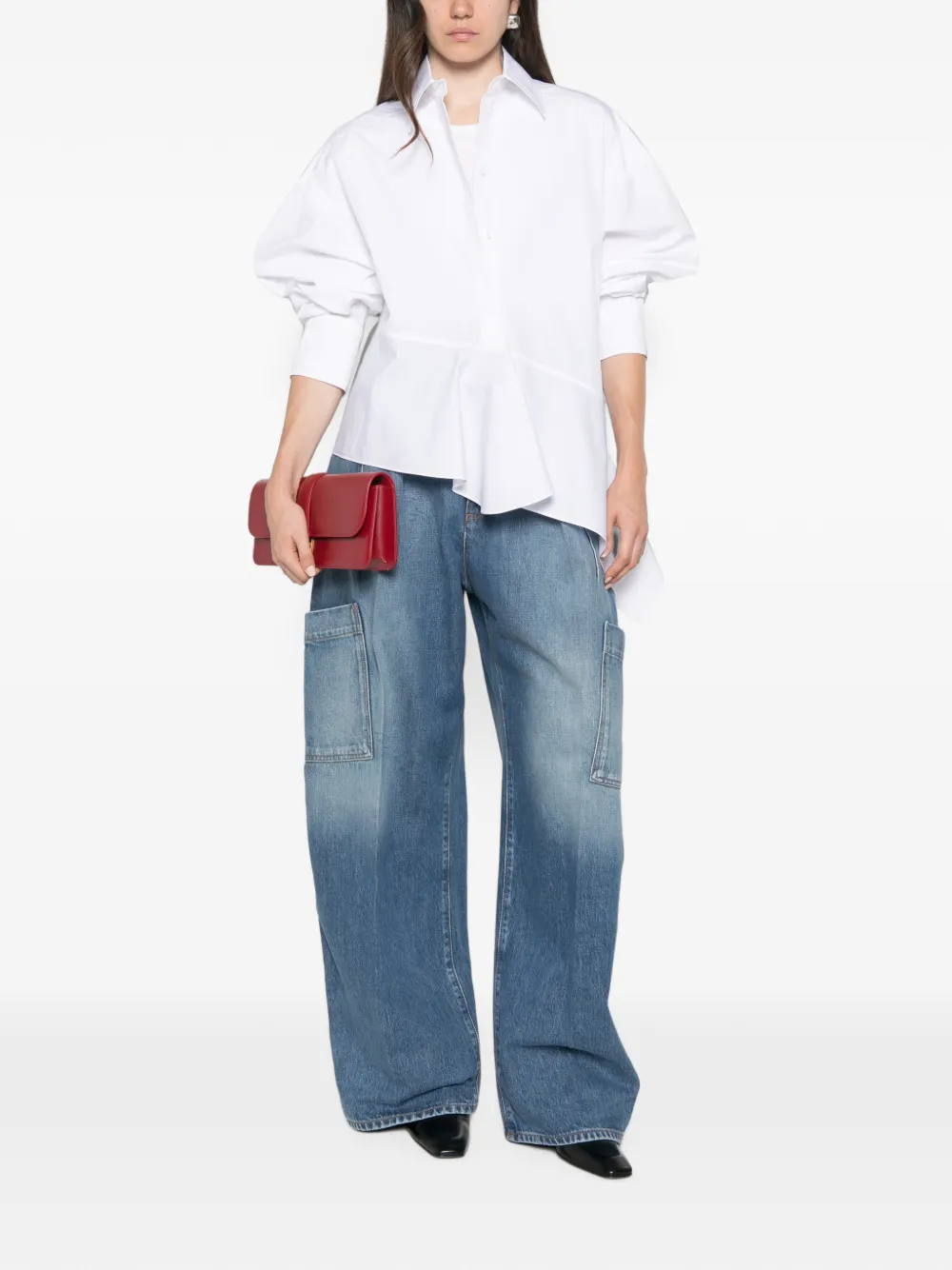 Sportmax Cargo jeans met geplooid detail Blauw