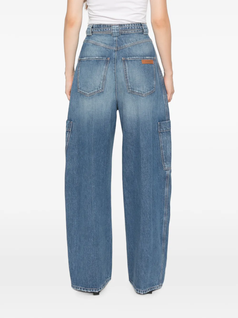 Sportmax Cargo jeans met geplooid detail Blauw