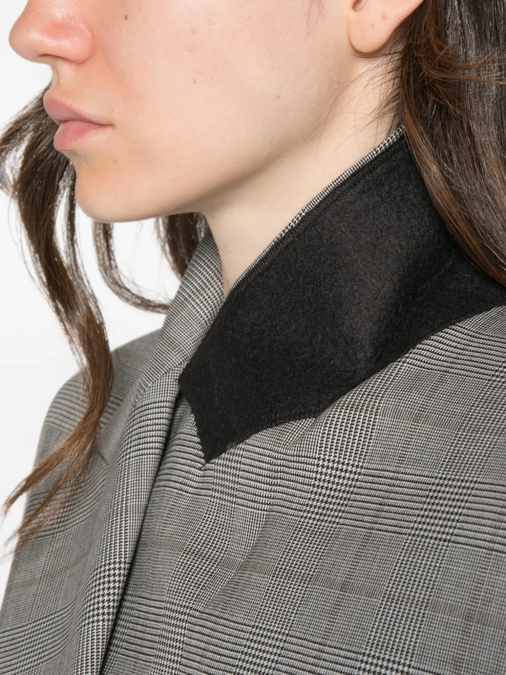 Sportmax Mouwloze Glen geruite en pure wollen blazer Wit