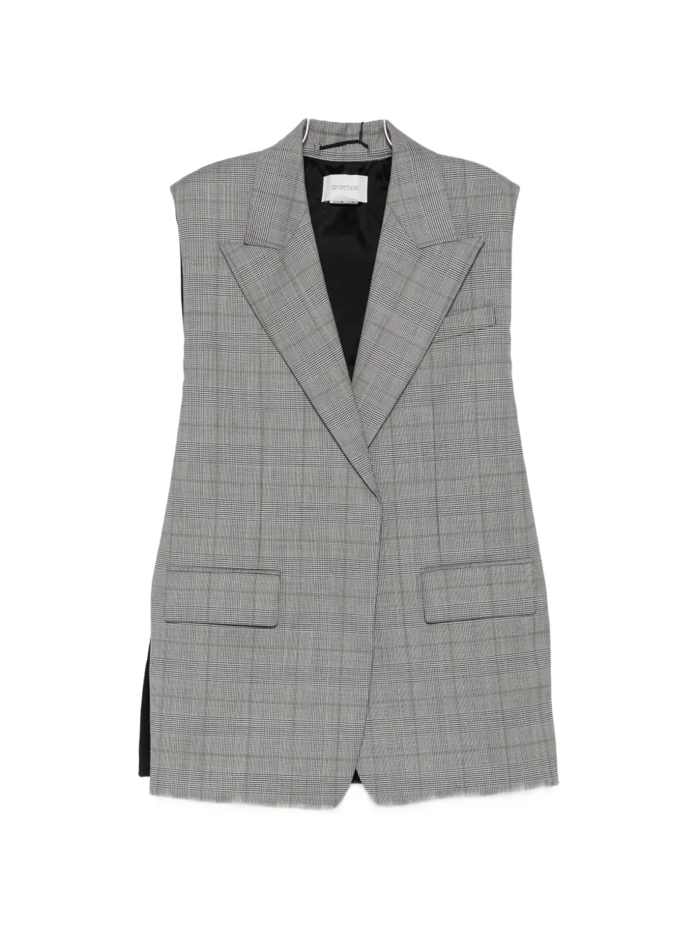Sportmax Prince of Wales check sleeveless waistcoat - White
