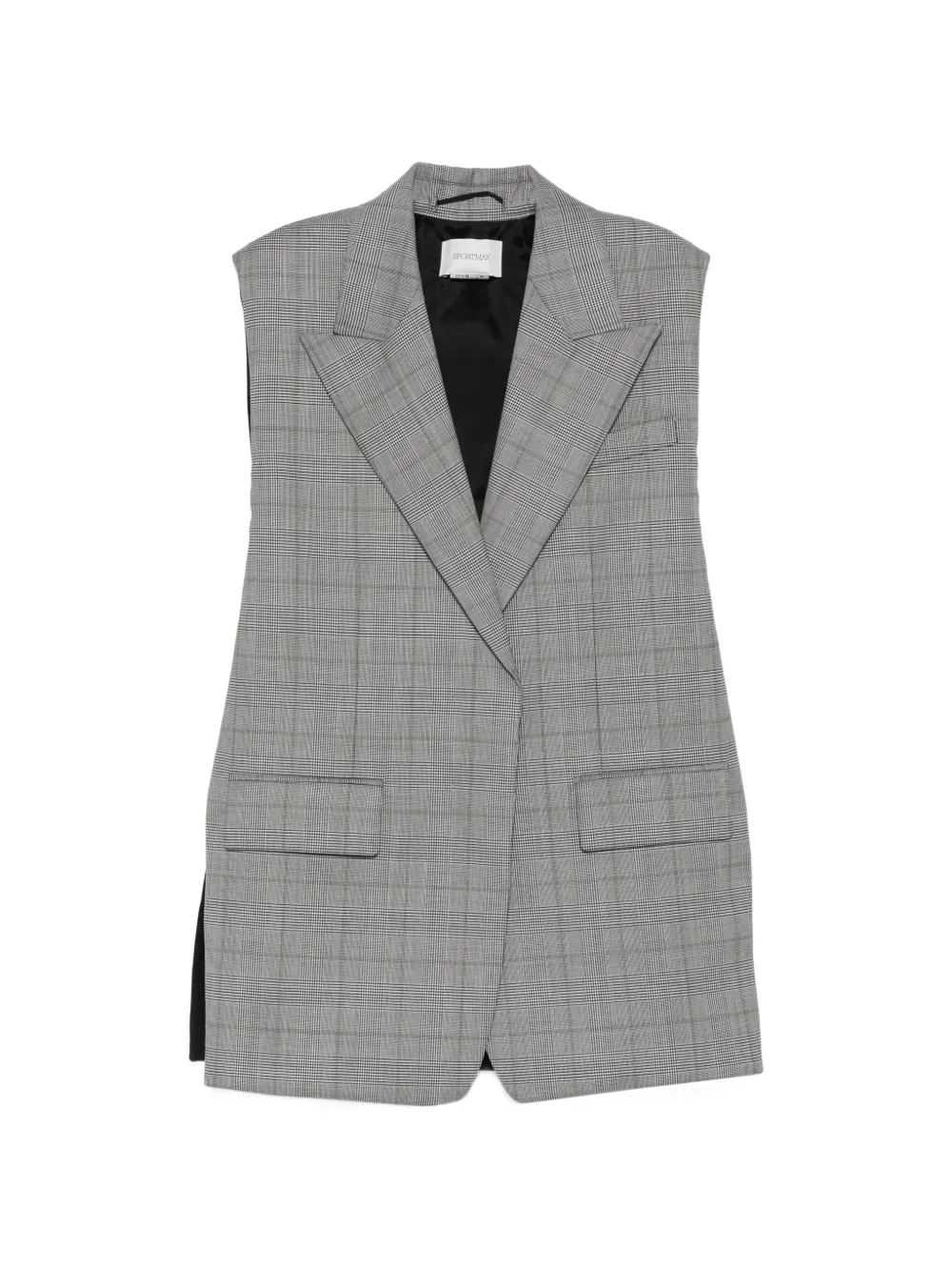 Sportmax Prince of Wales check sleeveless waistcoat - Weiß
