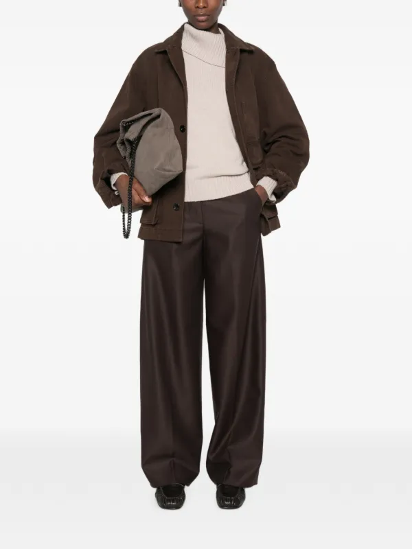 Lemaire ボタン付きデニムジャケットサイズ44 LEMAIRE ボタンポケット デニムジャケット | ブラウン | FARFETCH JP