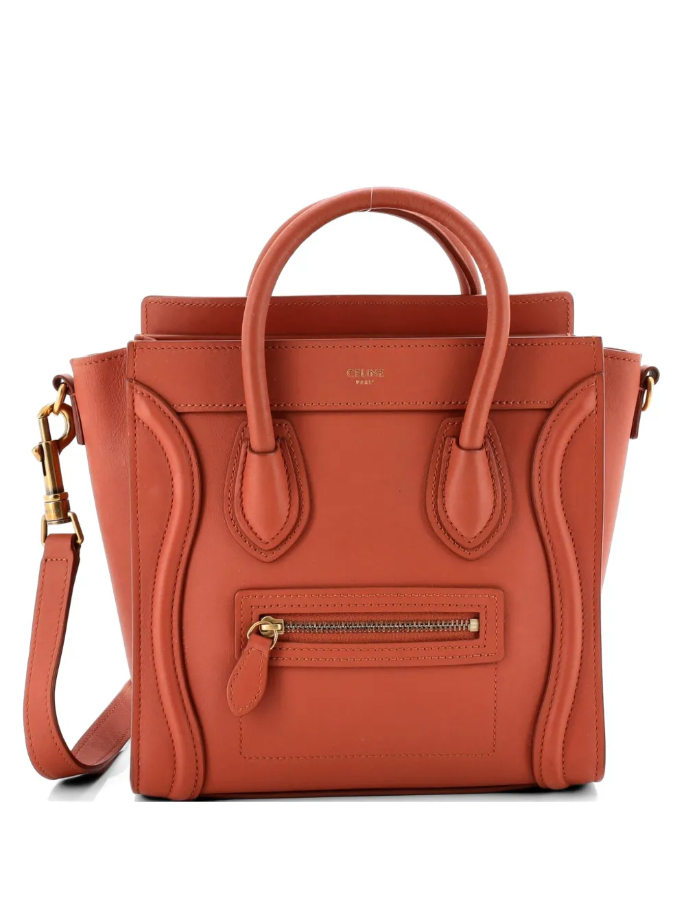 Celine Pre-Owned Luggage Bag Smooth Leather Nano crossbody bag - Marrone