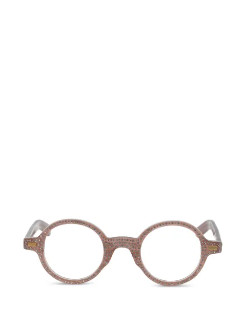 VALENTINO GARAVANI EYEWEAR crystal-embellished round-frame glasses