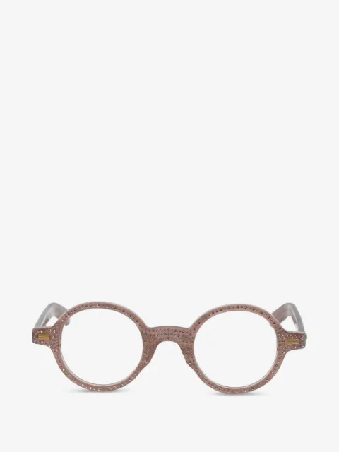 VALENTINO GARAVANI EYEWEAR crystal-embellished round-frame glasses
