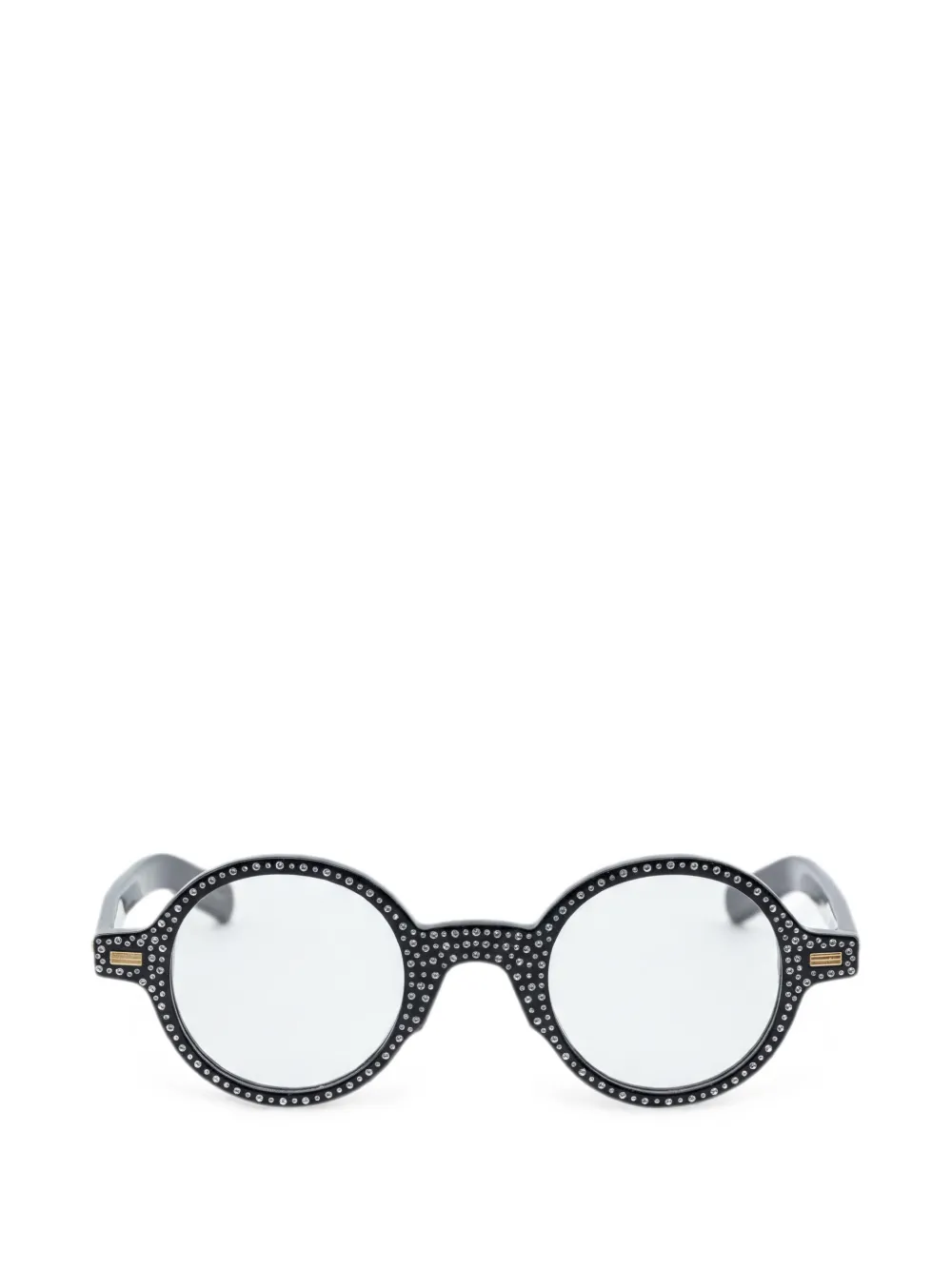 VALENTINO GARAVANI EYEWEAR crystal-embellished round-frame glasses - Nero