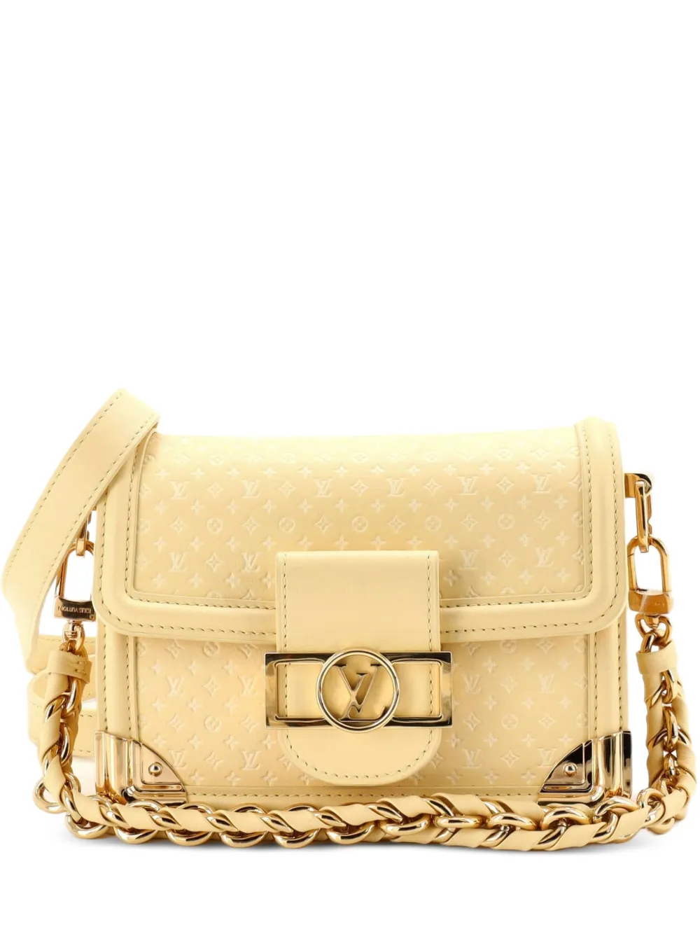 Louis Vuitton Pre-Owned Dauphine Shoulder Bag Nanogram Embossed Leather Mini crossbody bag - Gelb