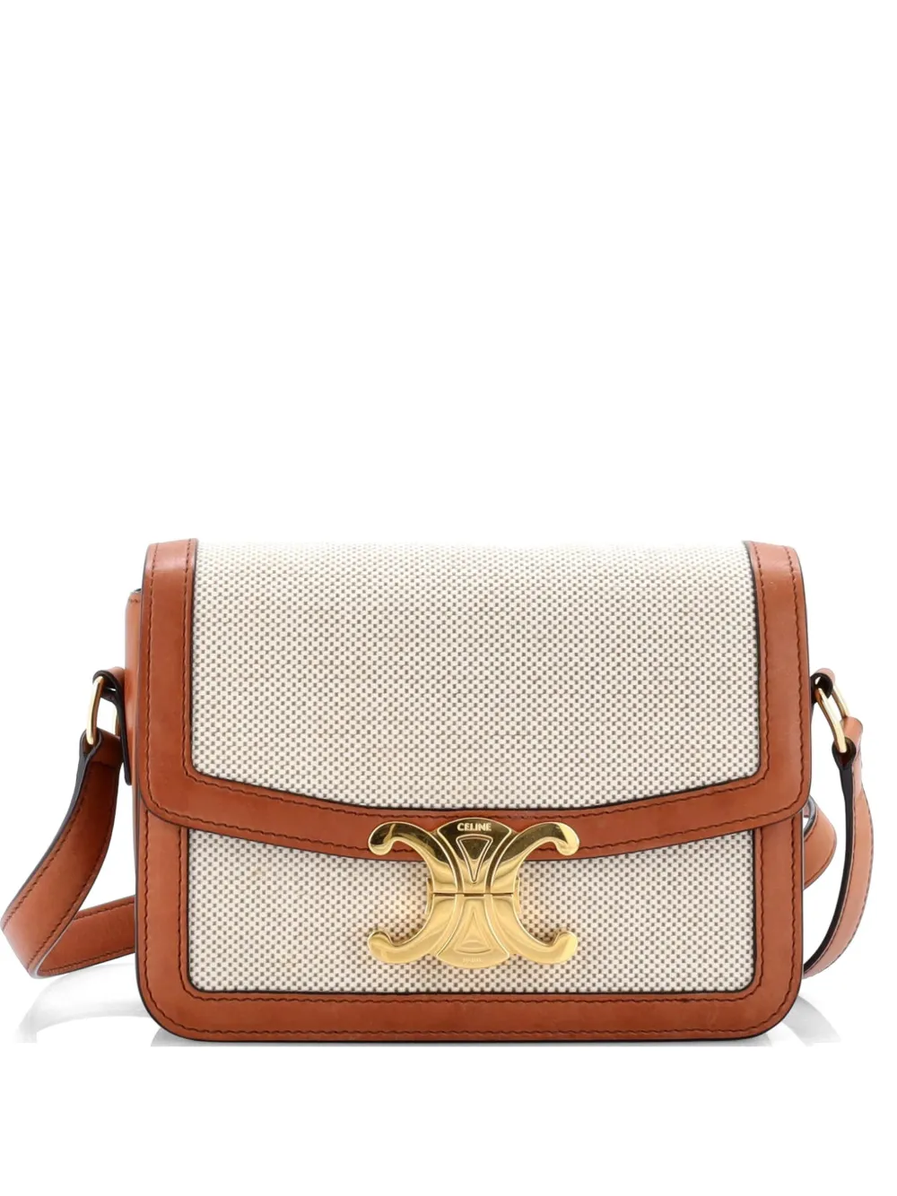 Celine Pre-Owned Triomphe Shoulder Bag Canvas with Leather Teen crossbody bag - Toni neutri