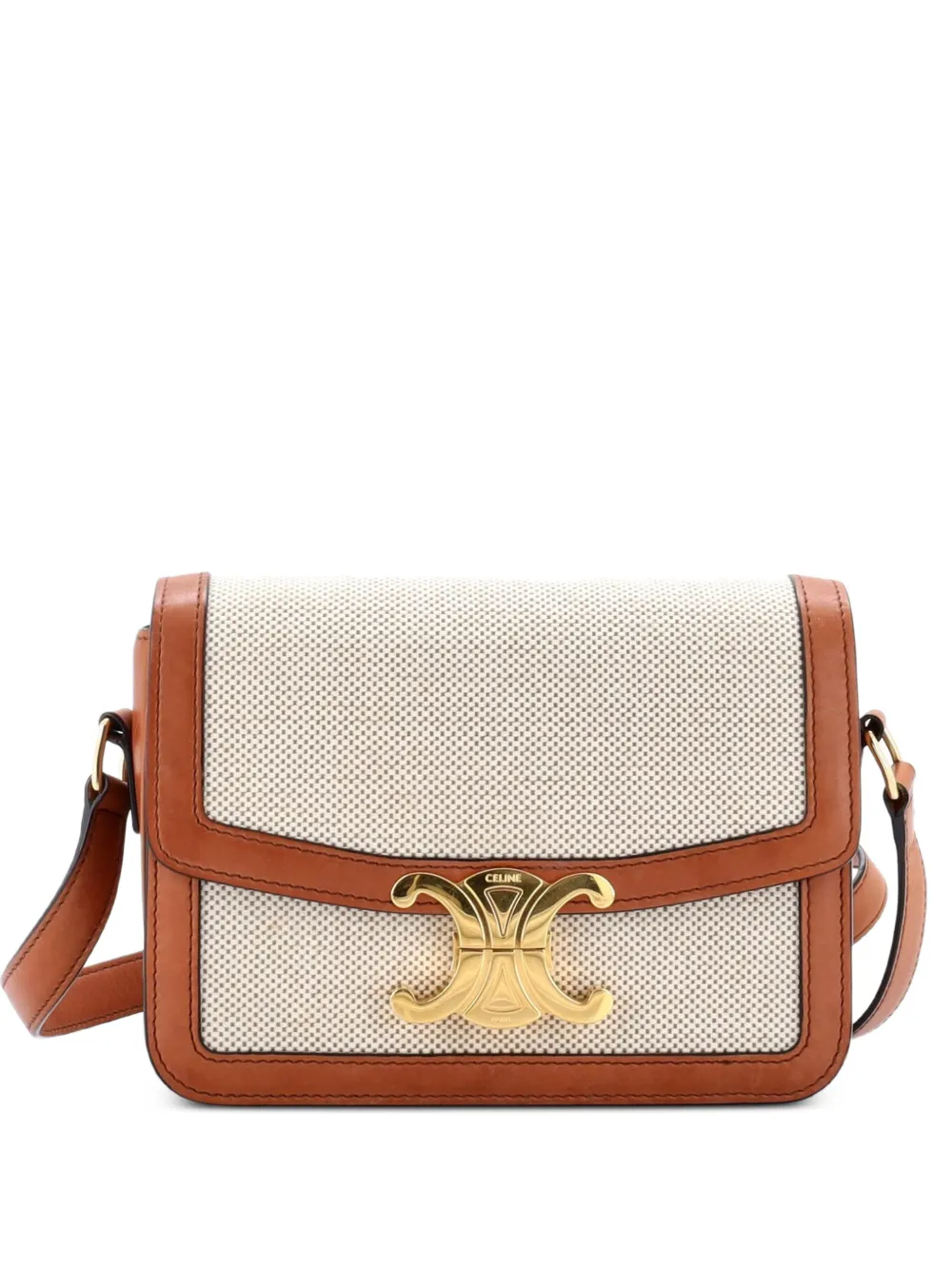 Celine Pre-Owned Triomphe Shoulder Bag Canvas with Leather Teen crossbody bag - Toni neutri