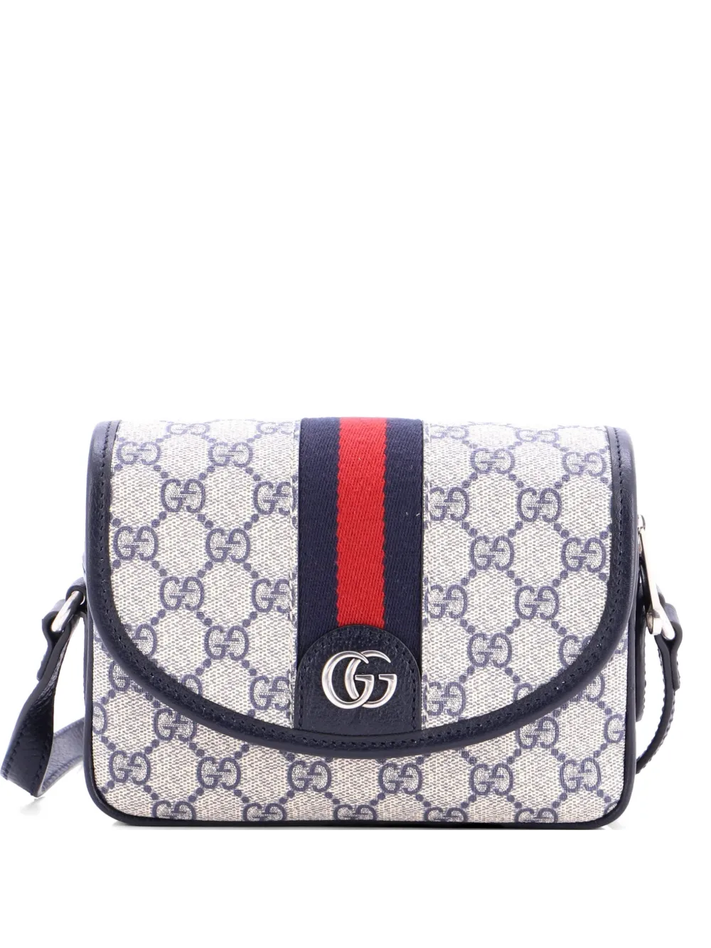 Gucci Pre-Owned Ophidia Flap Shoulder Bag GG Coated Canvas Mini crossbody bag - Blu