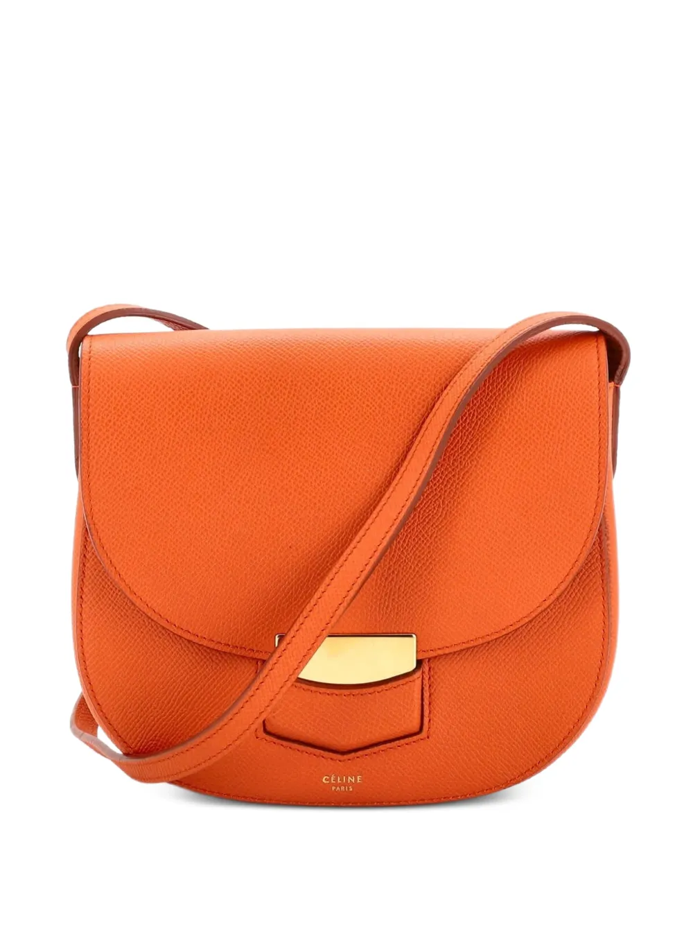 Celine Pre-Owned Trotteur Grainy Leather Small crossbody bag - Arancione