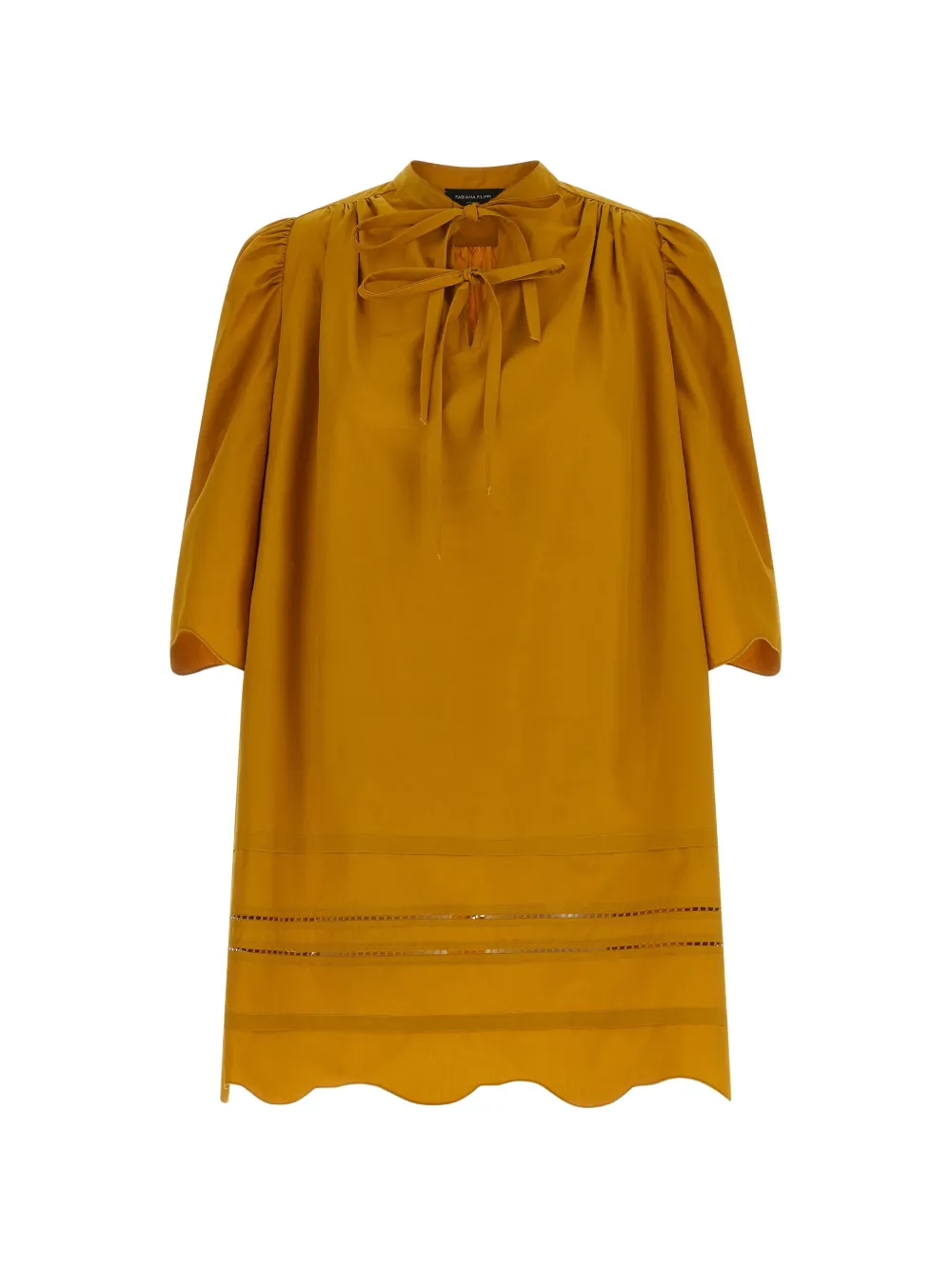 Fabiana Filippi korean collar puff sleeve mini dress - Giallo