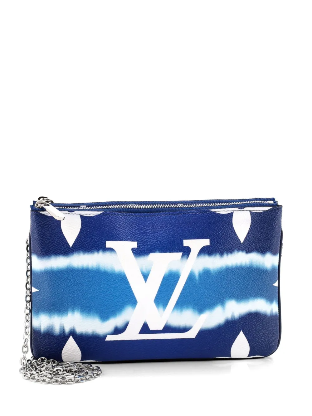 Louis Vuitton Pre-Owned Double Zip Pochette Limited Edition Escale Monogram Giant clutch bag - Blu
