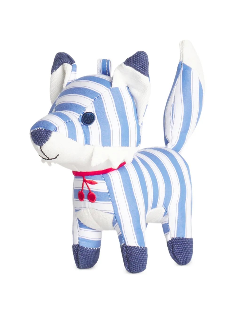 MAISON KITSUNE KIDS x Bonpoint gestreepte katoenen knuffel met kersen Blauw