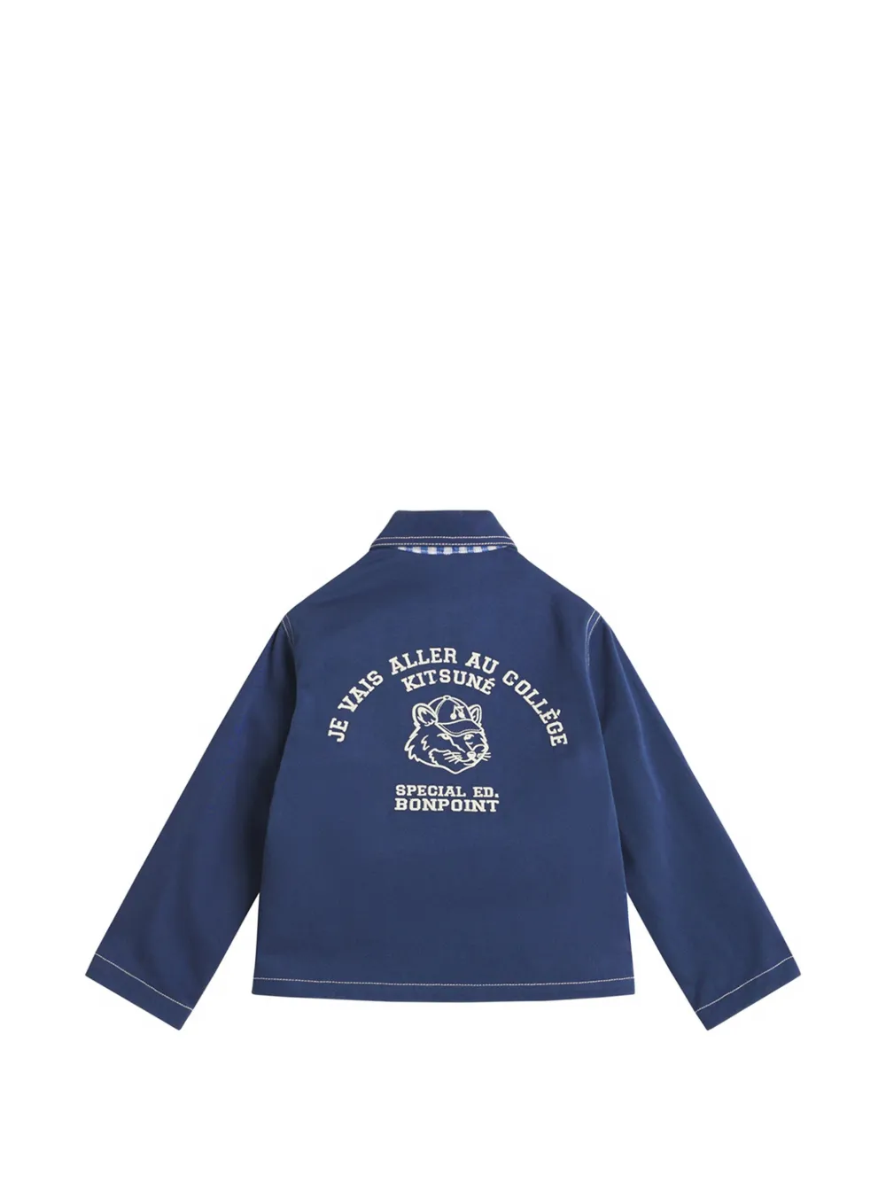 MAISON KITSUNE KIDS x Bonpoint Linus jack met contrasterend stiksels en logo-print Blauw