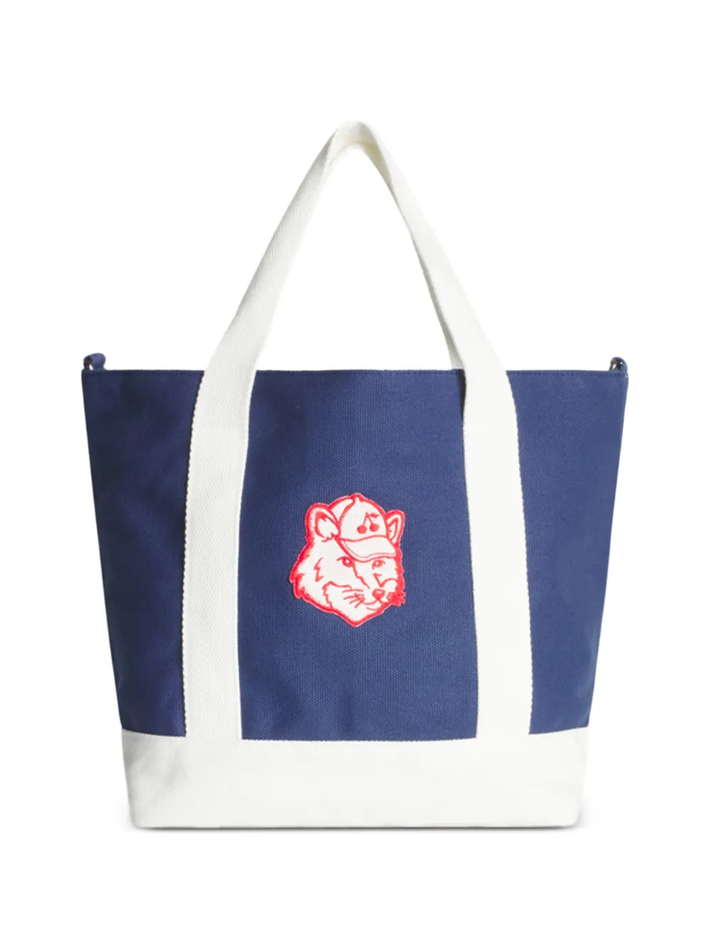 MAISON KITSUNE KIDS x Bonpoint Lane fox head tote bag - Blu
