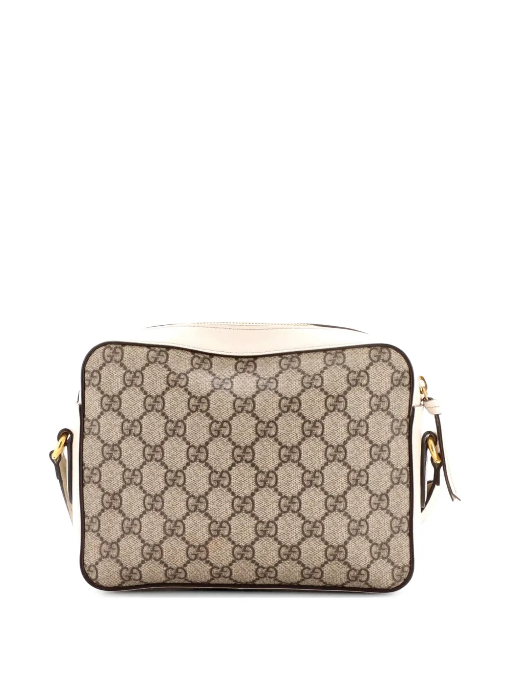 Gucci Pre-owned Borsa A Tracolla Horsebit 1955 Piccola In Tela Cerata Gg E Pelle Con Battente - Toni Neutri 