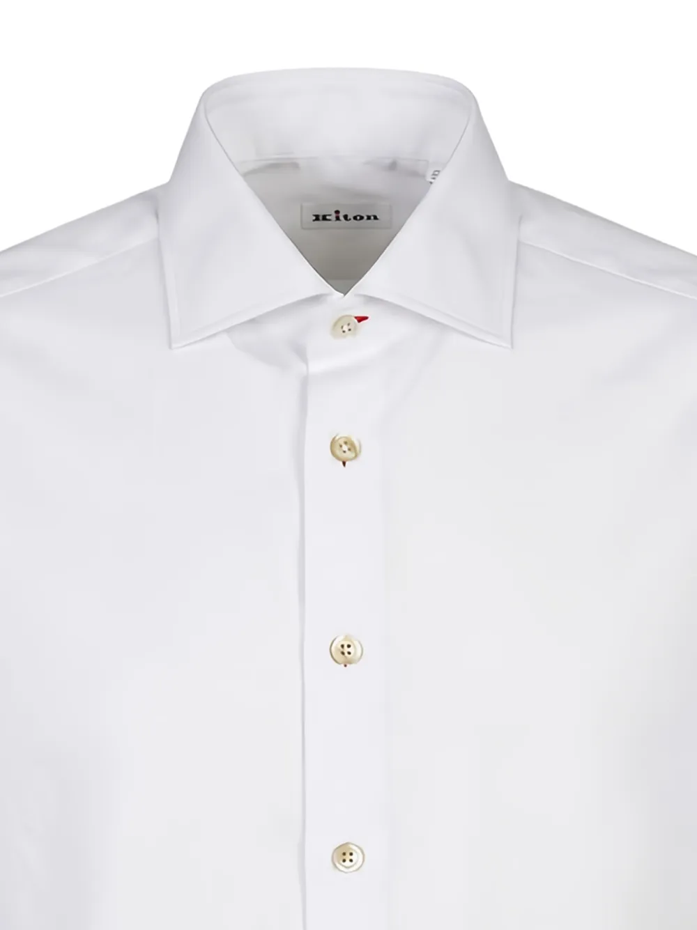 Kiton long-sleeve cotton shirt Wit