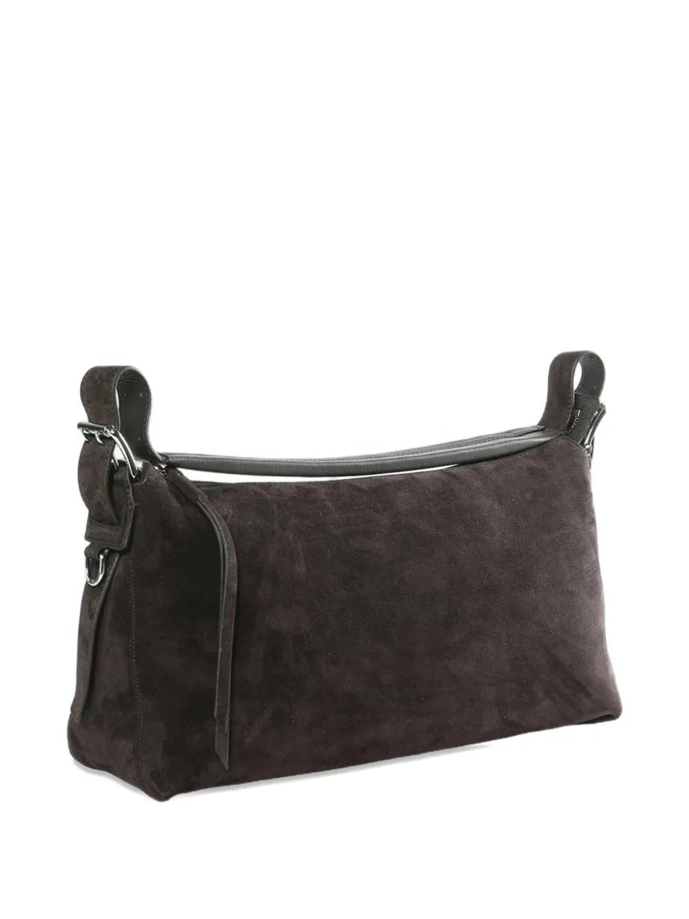 LEMAIRE Belted suede leather shoulder bag - Marrone