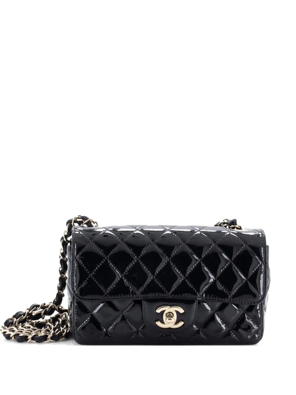 CHANEL Pre-Owned Classic Single Flap Bag Quilted Patent Mini crossbody bag - Nero