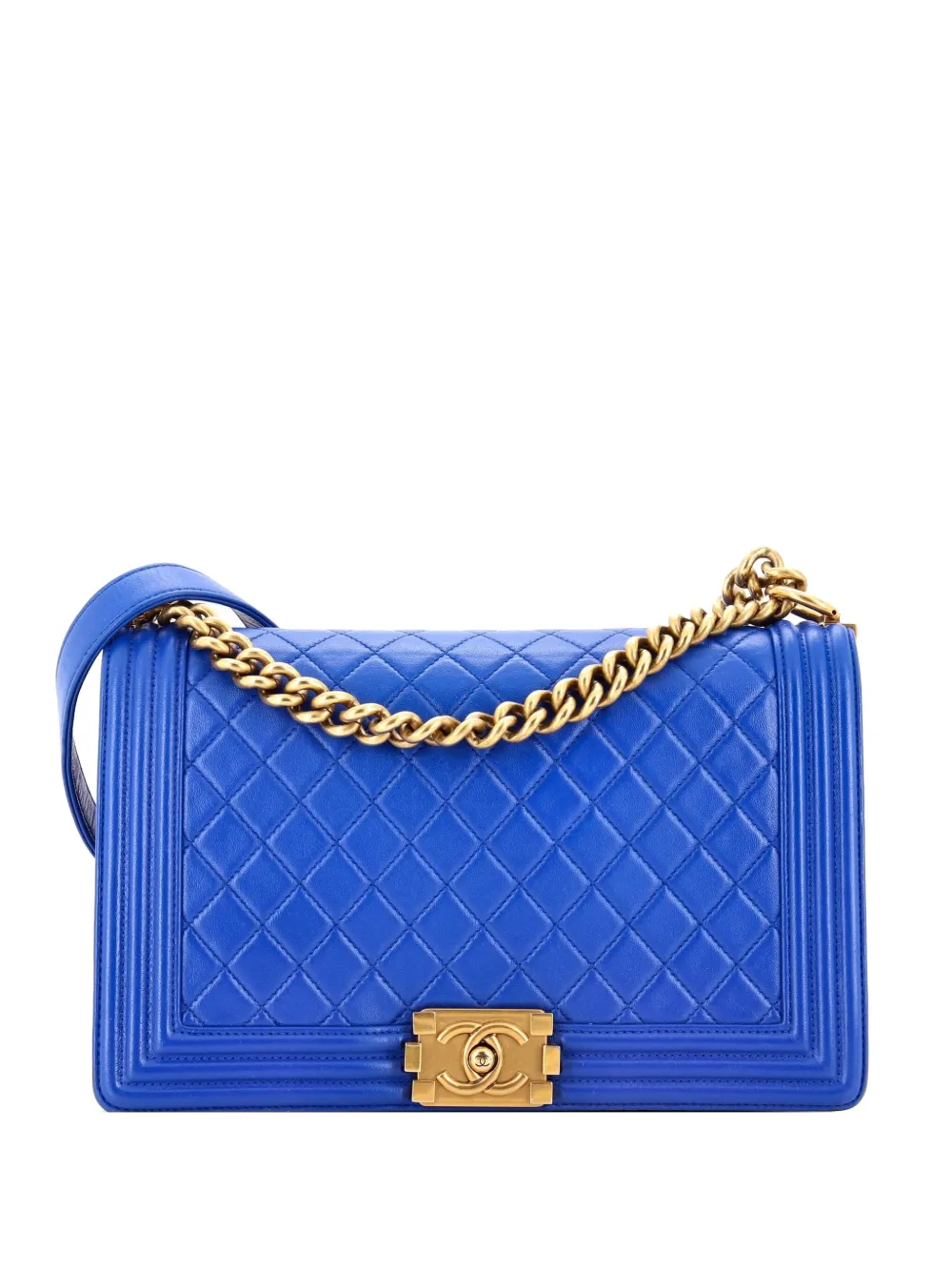 CHANEL Pre-Owned Boy Flap Bag Quilted Calfskin New Medium shoulder bag - Blu