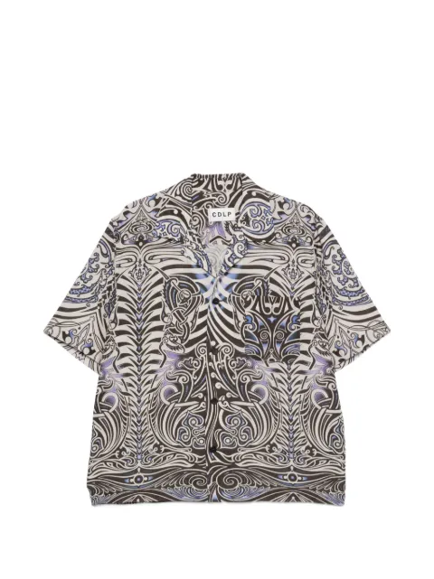 CDLP tribal-pattern camp-collar shirt