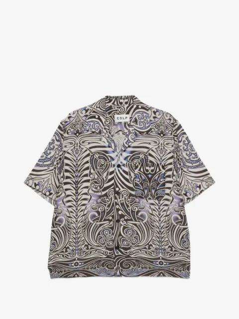 CDLP graphic-pattern camp-collar shirt
