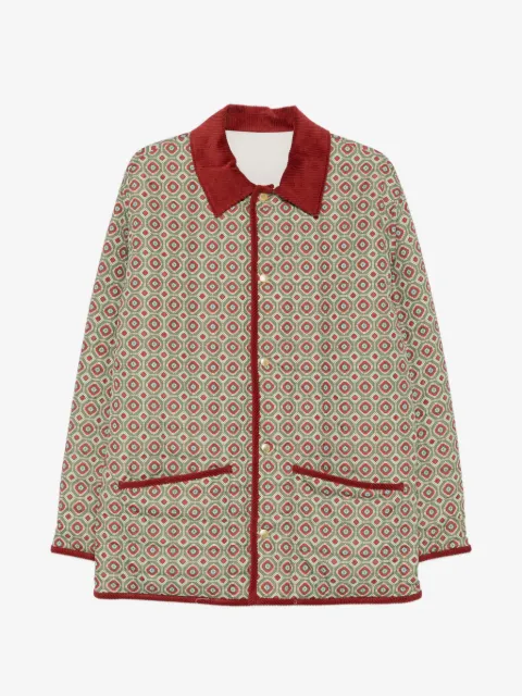 Drôle De Monsieur chamarra con estampado geométrico y cuello de pana