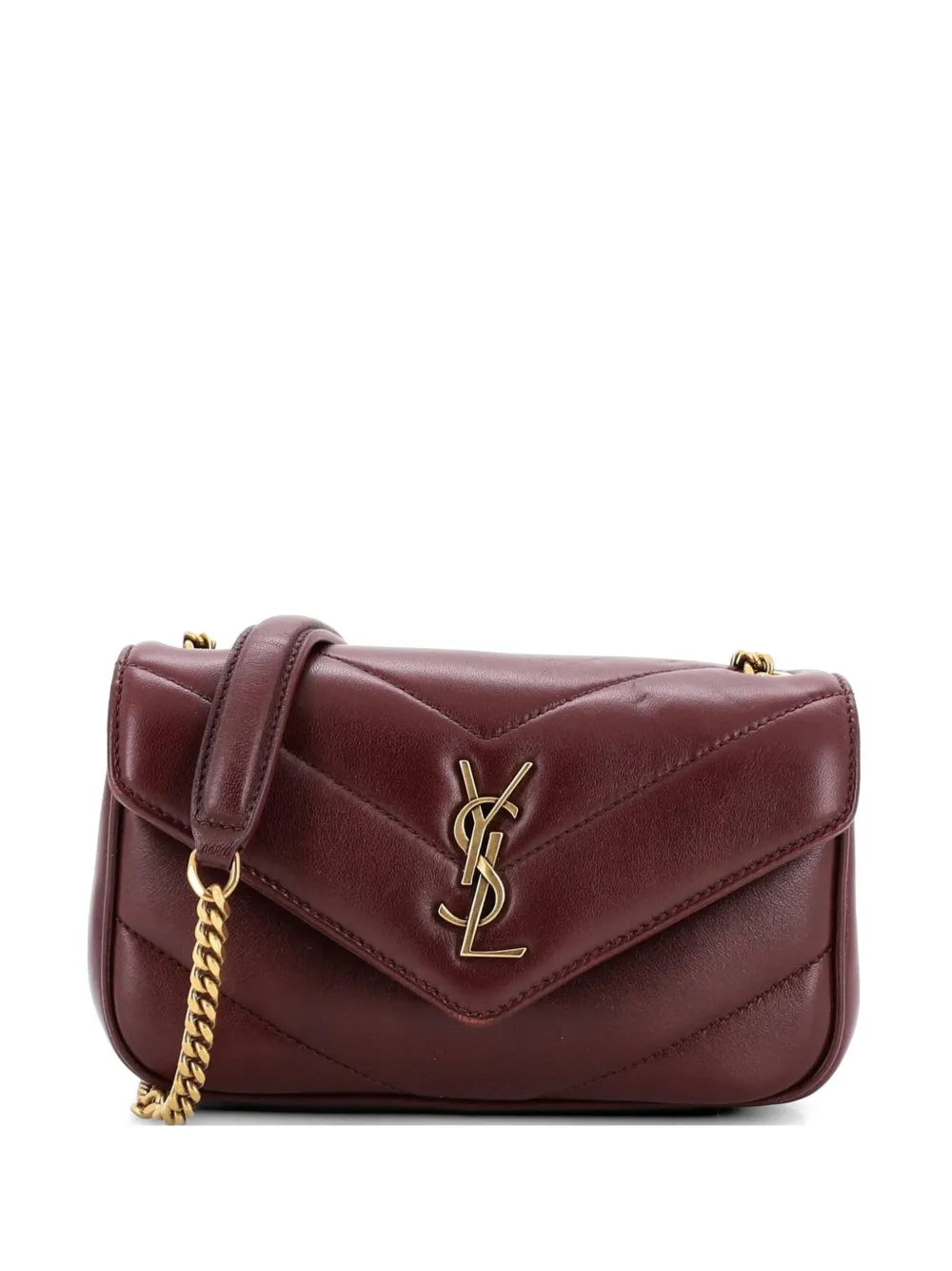 Saint Laurent Pre-Owned Loulou NM Matelasse Chevron Leather Mini shoulder bag - Rosso