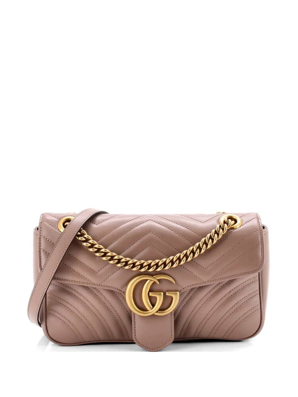 Gucci Pre-Owned GG Marmont Flap Bag Matelasse Leather Medium shoulder bag - Toni neutri