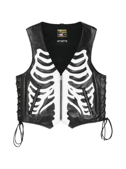 Mastermind World x Vanson skeleton leather vest