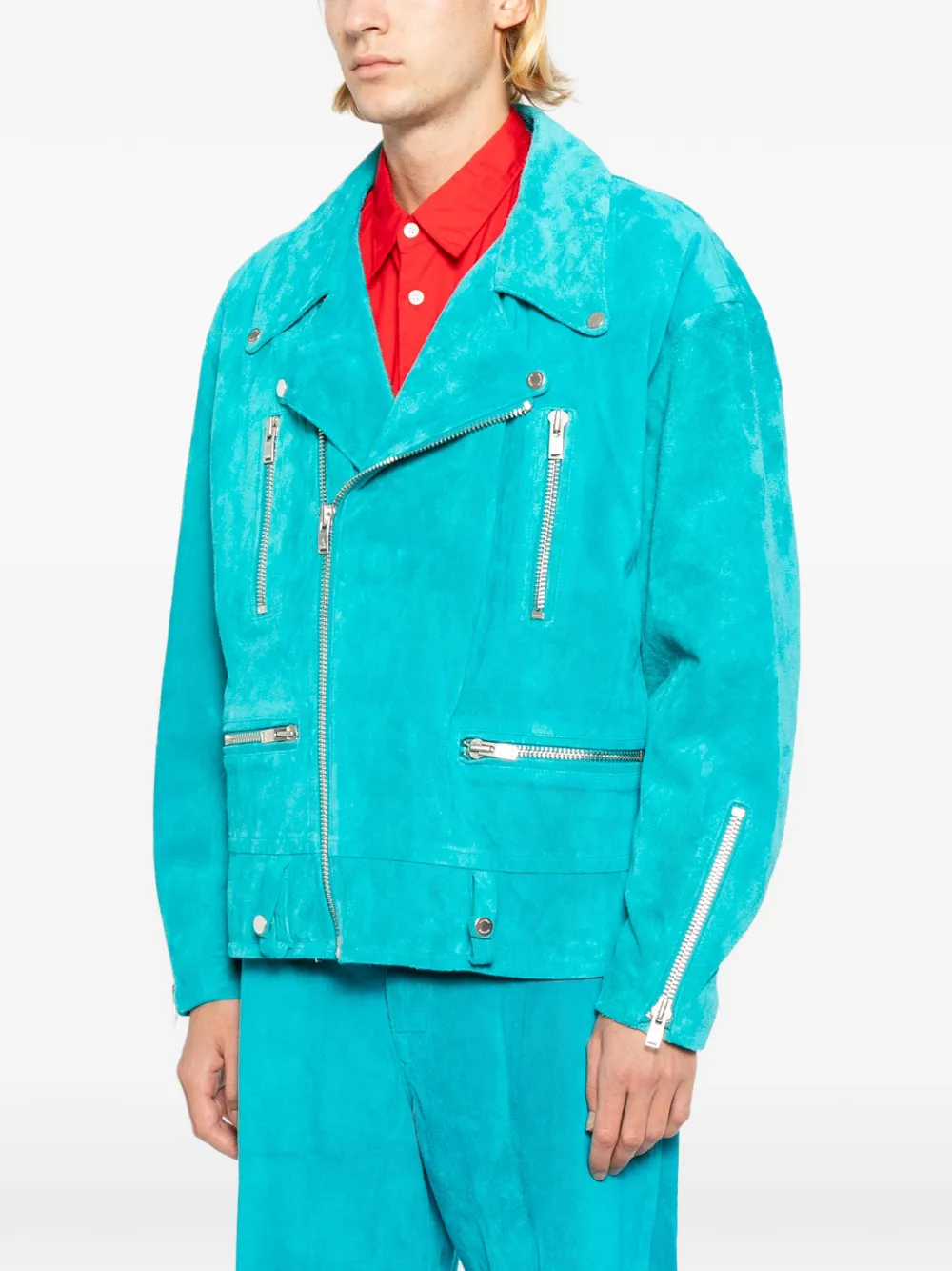  A Leather Chaqueta De Cuero - Azul 