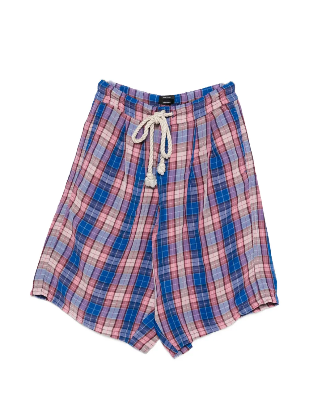 R13 plaid drawstring shorts - Blu