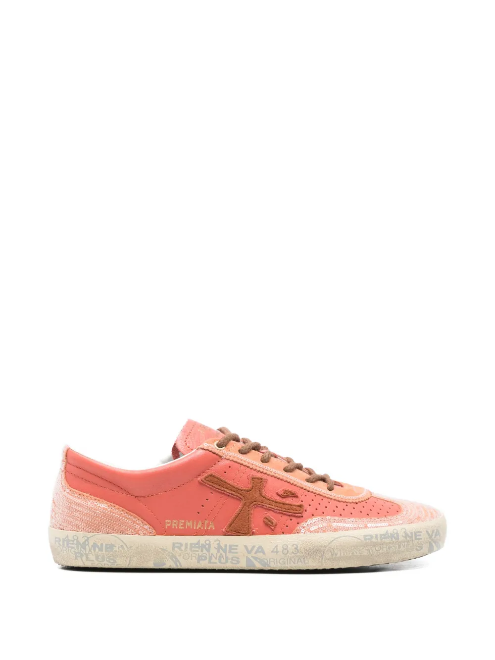 Premiata Davidd sequin-embellished sneakers - Arancione