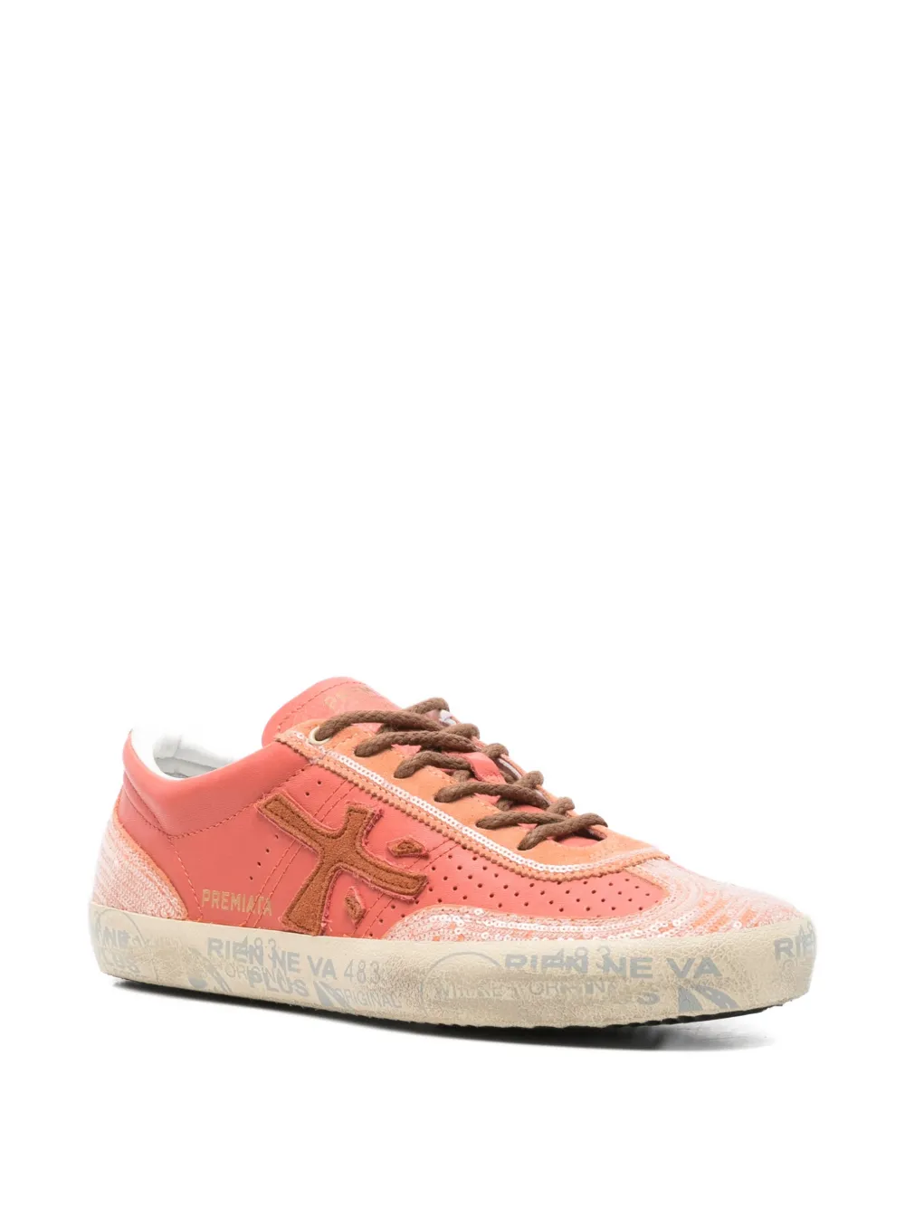 Premiata Davidd sequin-embellished sneakers Oranje