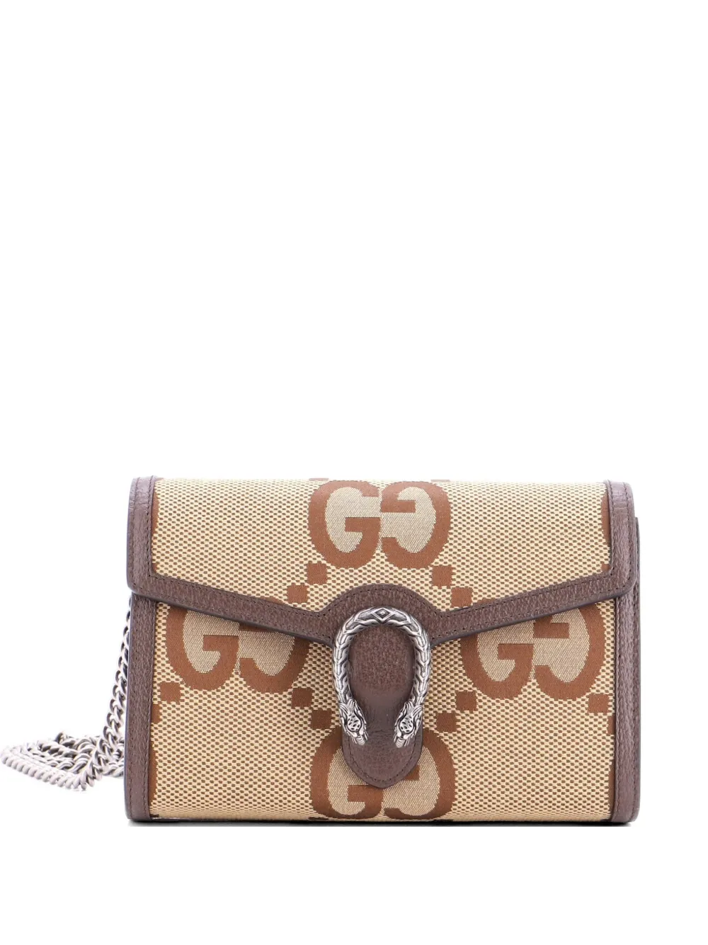 Gucci Pre-Owned Dionysus Chain Wallet Jumbo GG Canvas Small crossbody bag - Marrone
