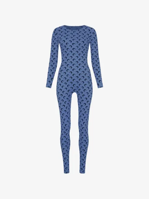 Marine Serre moon-print long-sleeve jumpsuit