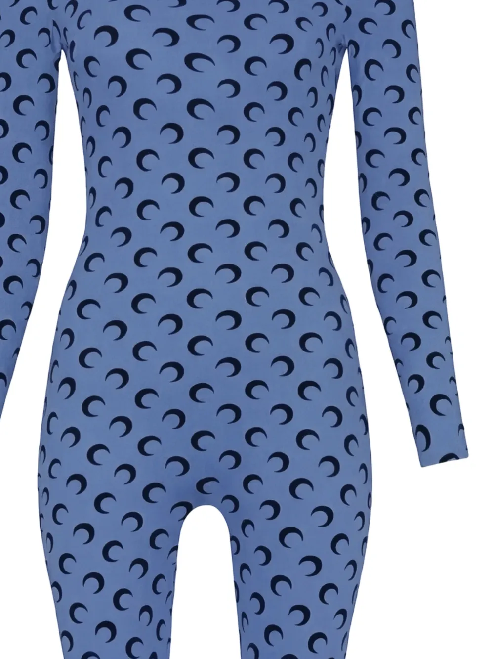 Marine Serre moon-print long-sleeve Jumpsuit | Blue | FARFETCH