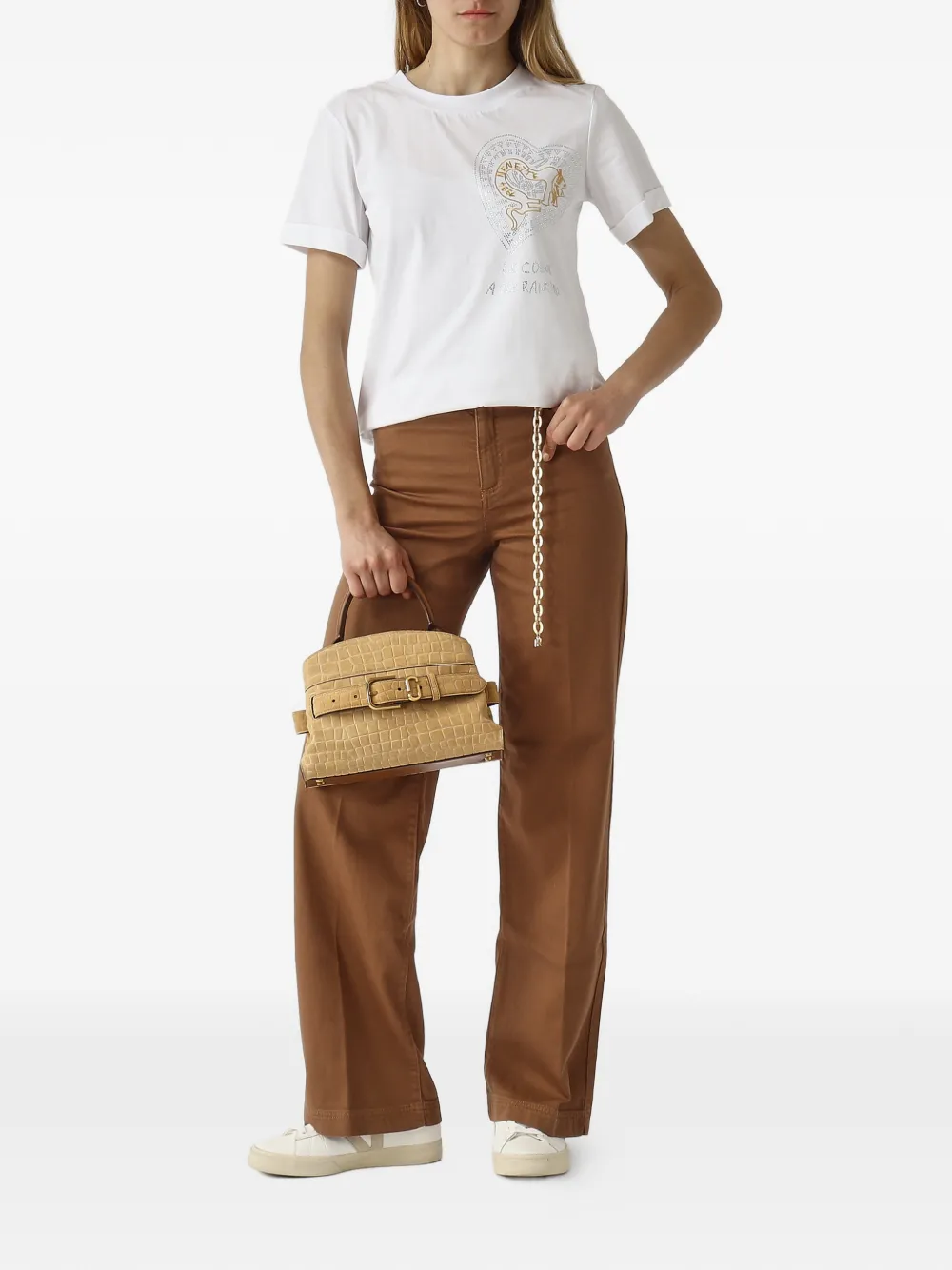 Marc Jacobs Shopper met krokodillen-reliëf en gesp Beige