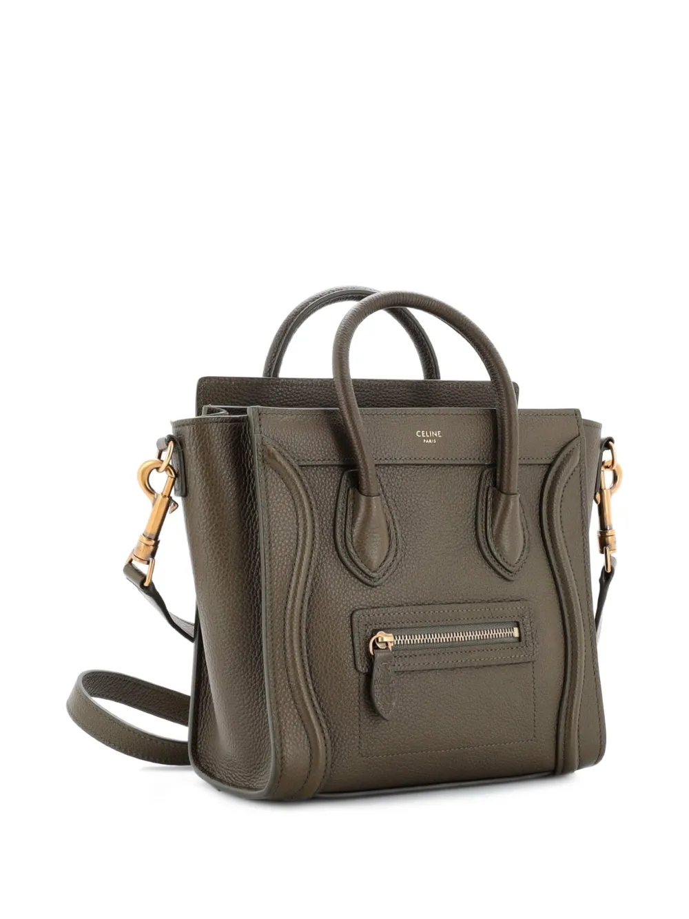 Celine Pre-Owned Luggage Bag Grainy Leather Nano crossbody bag - Verde