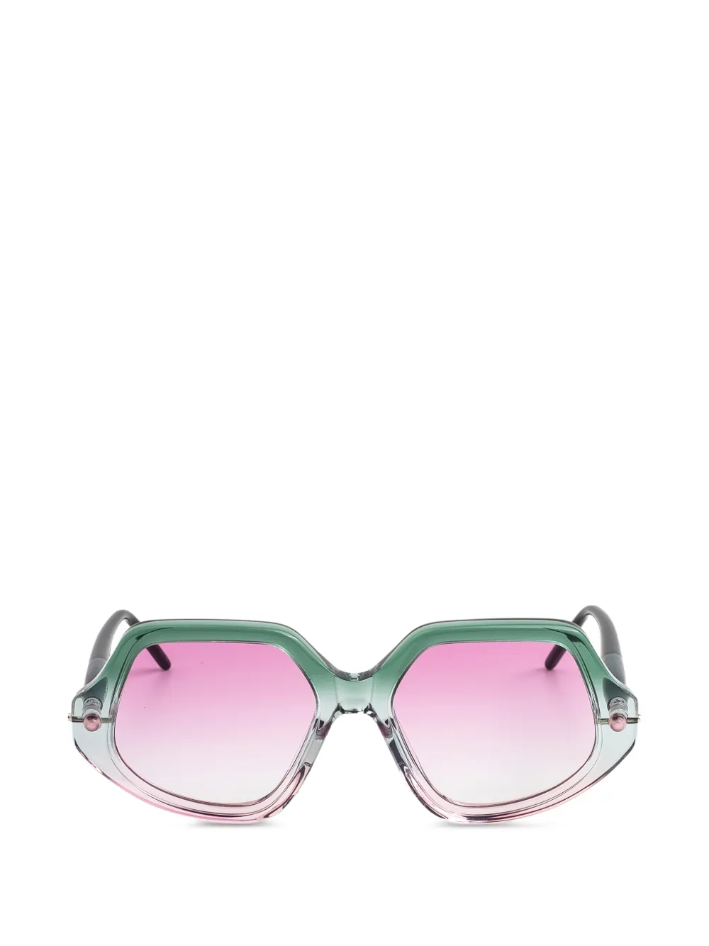 Kuboraum P20 Miami geometric-frame sunglasses - Verde