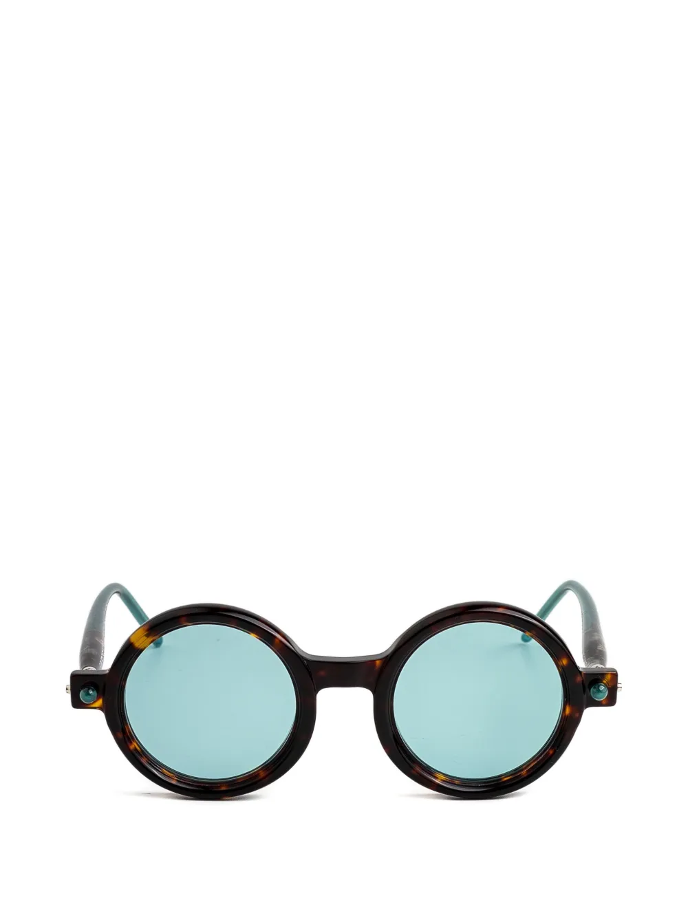 Kuboraum P1 round-frame sunglasses - Marrone