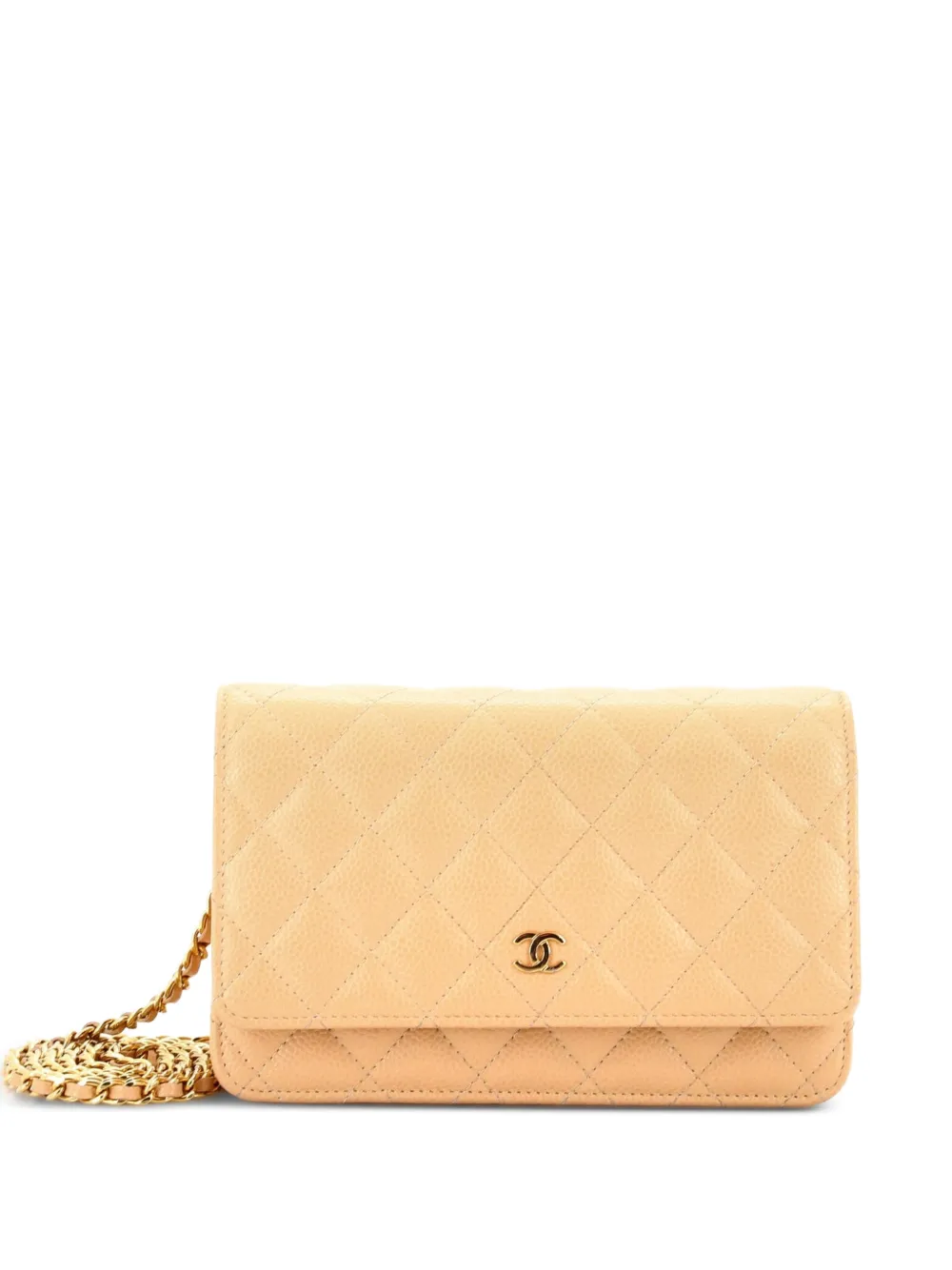CHANEL Pre-Owned Wallet on Chain Quilted Caviar crossbody bag - Nude