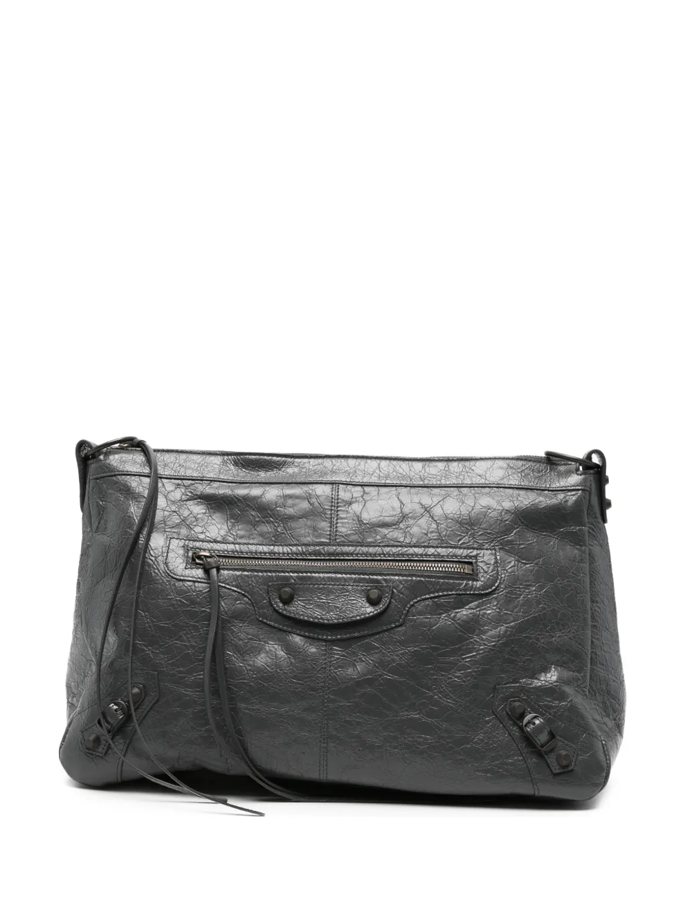Balenciaga medium Le City Moto leather messenger bag - Grau